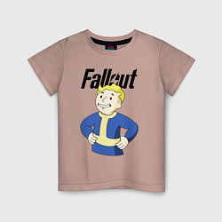 Футболка хлопковая детская Fallout blondie boy, цвет: пыльно-розовый