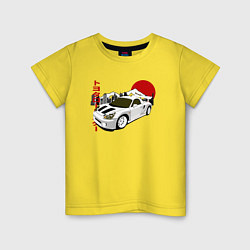 Футболка хлопковая детская Toyota Mr-s Retro JDM Style, цвет: желтый