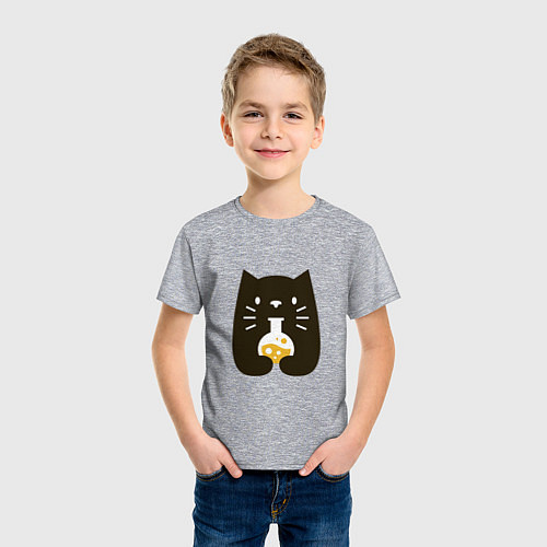 Детская футболка Котик - Химик / Меланж – фото 3