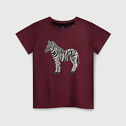 Футболка хлопковая детская Милая зебра, цвет: меланж-бордовый