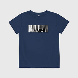 Футболка хлопковая детская Медведь в берёзах, цвет: тёмно-синий