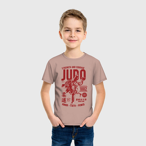 Детская футболка Дзюдо единоборства / Пыльно-розовый – фото 3