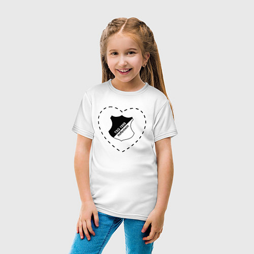 Детская футболка Лого Hoffenheim в сердечке / Белый – фото 4