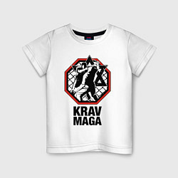 Футболка хлопковая детская Krav-maga ring, цвет: белый