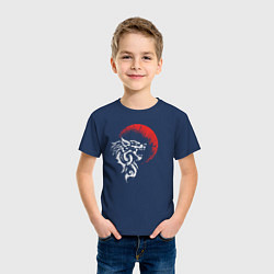 Футболка хлопковая детская Чудовищный волк, цвет: тёмно-синий — фото 2