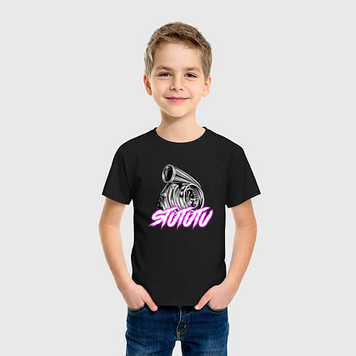 Детская футболка JDM турбина stututu / Черный – фото 3