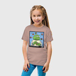 Футболка хлопковая детская Pepe brainshtorm, цвет: пыльно-розовый — фото 2