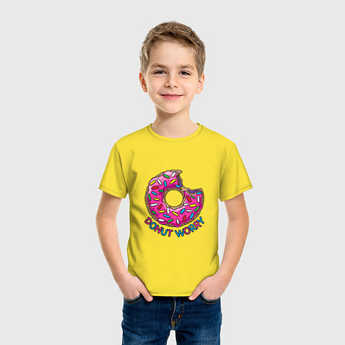 Детская футболка Donut - Worry / Желтый – фото 3