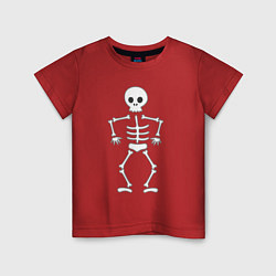 Футболка хлопковая детская Милый скелетик, цвет: красный