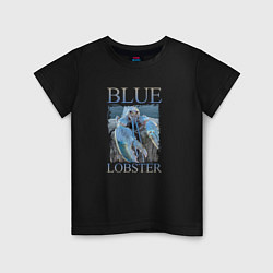 Футболка хлопковая детская Blue lobster meme, цвет: черный