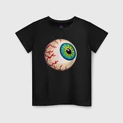 Футболка хлопковая детская Глаз зомби, цвет: черный