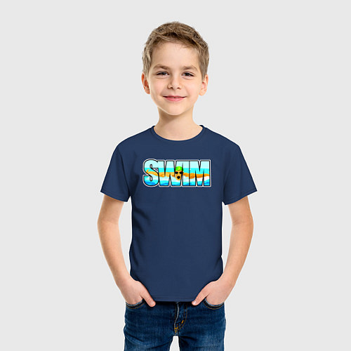 Детская футболка SWIM баттерфляй / Тёмно-синий – фото 3