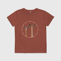 Детская футболка Пара газелей геренук в рамочке