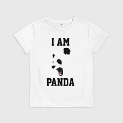 Футболка хлопковая детская Я - панда, цвет: белый
