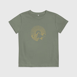 Детская футболка Горы и солнце в круге