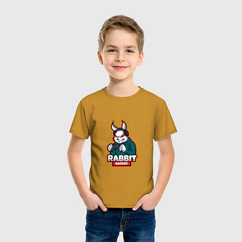 Детская футболка Rabbit Gamer / Горчичный – фото 3