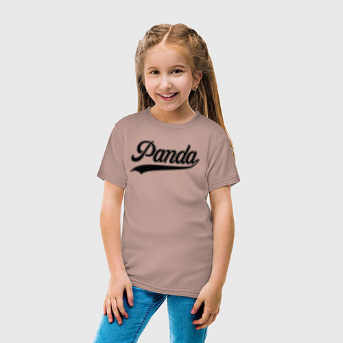 Детская футболка Панда лого / Пыльно-розовый – фото 4