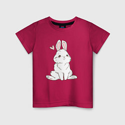 Футболка хлопковая детская Милый кролик-символ года, цвет: маджента