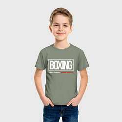 Футболка хлопковая детская Boxing good night, цвет: авокадо — фото 2
