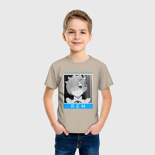 Детская футболка Рем - Re: Zero - С нуля / Миндальный – фото 3
