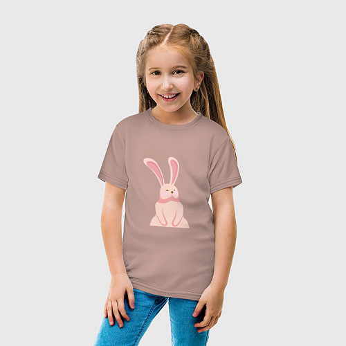 Детская футболка Pink Bunny / Пыльно-розовый – фото 4