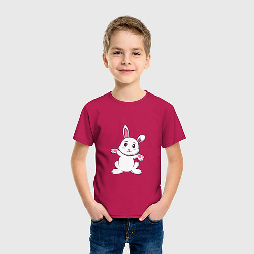 Детская футболка Кролик - Приветики / Маджента – фото 3