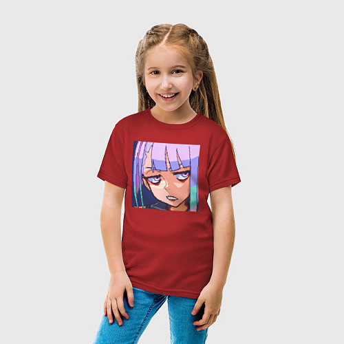 Детская футболка Люси пиксель / Красный – фото 4