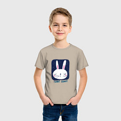 Футболка хлопковая детская Funny - Bunny, цвет: миндальный — фото 2