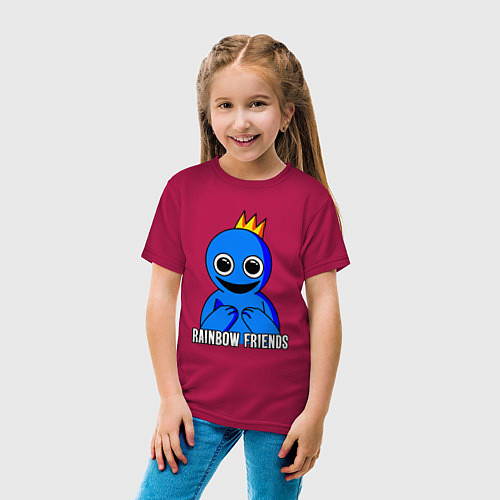Детская футболка Синий с короной / Маджента – фото 4