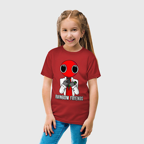 Детская футболка Радужные друзья - Красный / Красный – фото 4