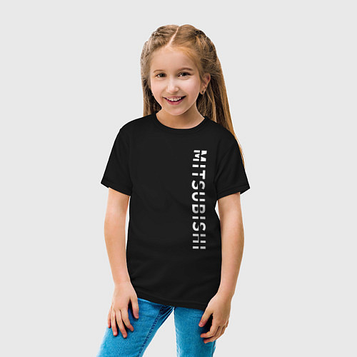 Детская футболка Mitsubishi сбоку / Черный – фото 4
