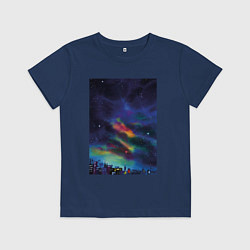 Футболка хлопковая детская Звездная рапсодия, цвет: тёмно-синий