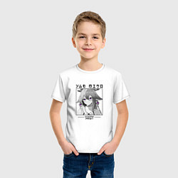 Футболка хлопковая детская Яэ Мико жрица, цвет: белый — фото 2