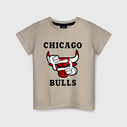 Футболка хлопковая детская Chicago Bulls SWAG, цвет: миндальный