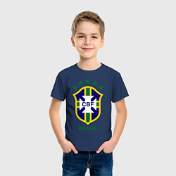 Футболка хлопковая детская Brasil CBF, цвет: тёмно-синий — фото 2