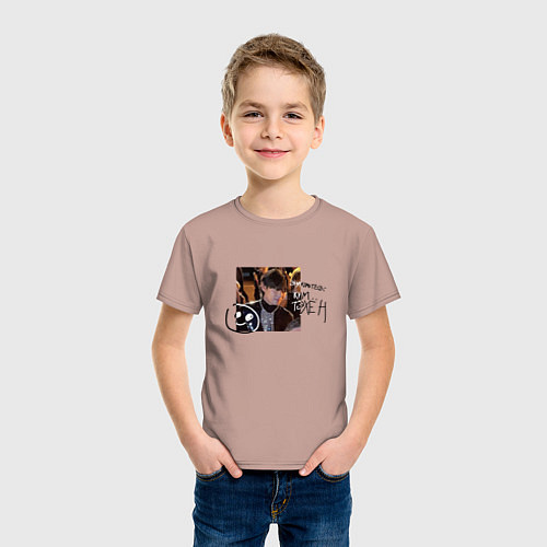 Детская футболка Знакомьтесь - Ким Тэхен / Пыльно-розовый – фото 3