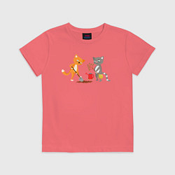 Детская футболка Кошечки сажают дерево