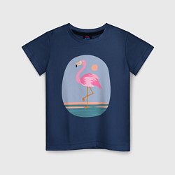 Футболка хлопковая детская Фламинго, цвет: тёмно-синий