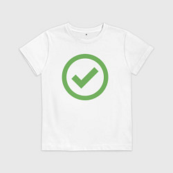 Футболка хлопковая детская Approved - зелёная галка, цвет: белый