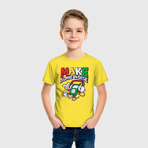 Детская футболка Плеер с наушниками / Желтый – фото 3