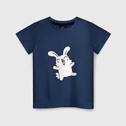 Футболка хлопковая детская Happy Bunny, цвет: тёмно-синий