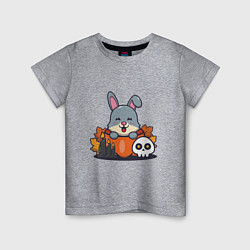 Футболка хлопковая детская Rabbit halloween, цвет: меланж
