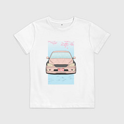 Футболка хлопковая детская Toyota Altezza stance, цвет: белый