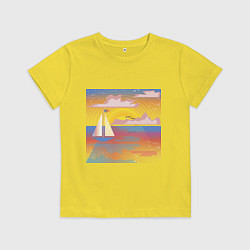 Детская футболка Розовый закат на море
