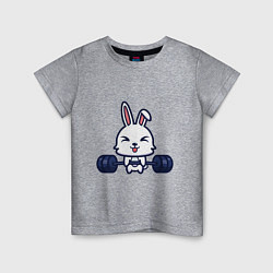Футболка хлопковая детская Кролик атлет, цвет: меланж