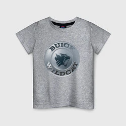 Футболка хлопковая детская Buick Wildcat - logotype, цвет: меланж