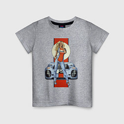 Футболка хлопковая детская Porsche - Motorsport - Girl, цвет: меланж