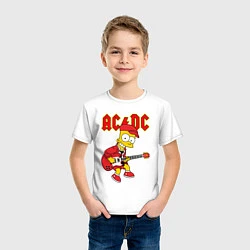 Футболка хлопковая детская AC DC Барт Симпсон, цвет: белый — фото 2