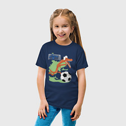 Футболка хлопковая детская Орандж, цвет: тёмно-синий — фото 2