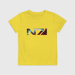 Футболка хлопковая детская Mass Effect N7 -Shooter, цвет: желтый